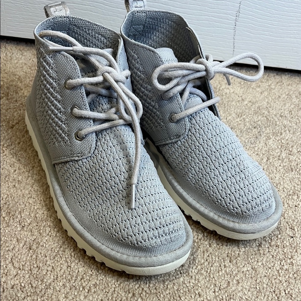UGG Gray Knit Sneakers with Chukka Boot Style